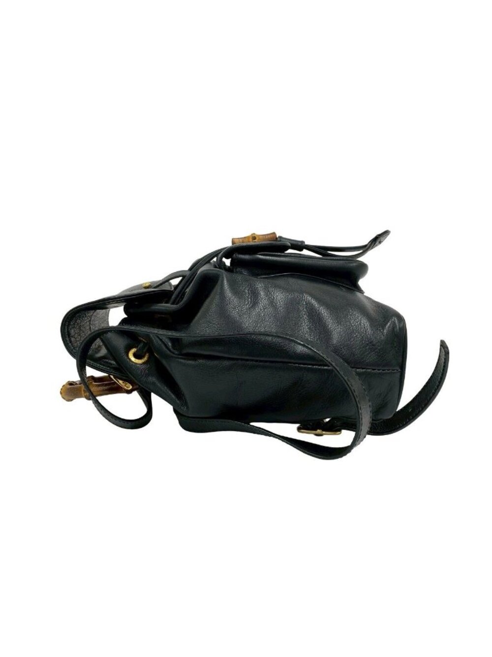 Gucci Vintage Bamboo Leather Backpack Black - Picture 5 of 10